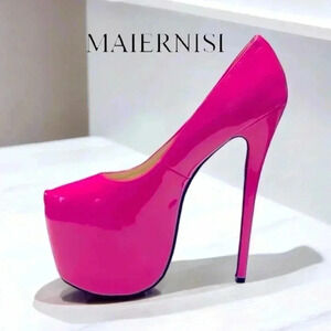 NWOT Maiernisi, Glossy Pink Pole  Dance Platform Heels, 39 👠